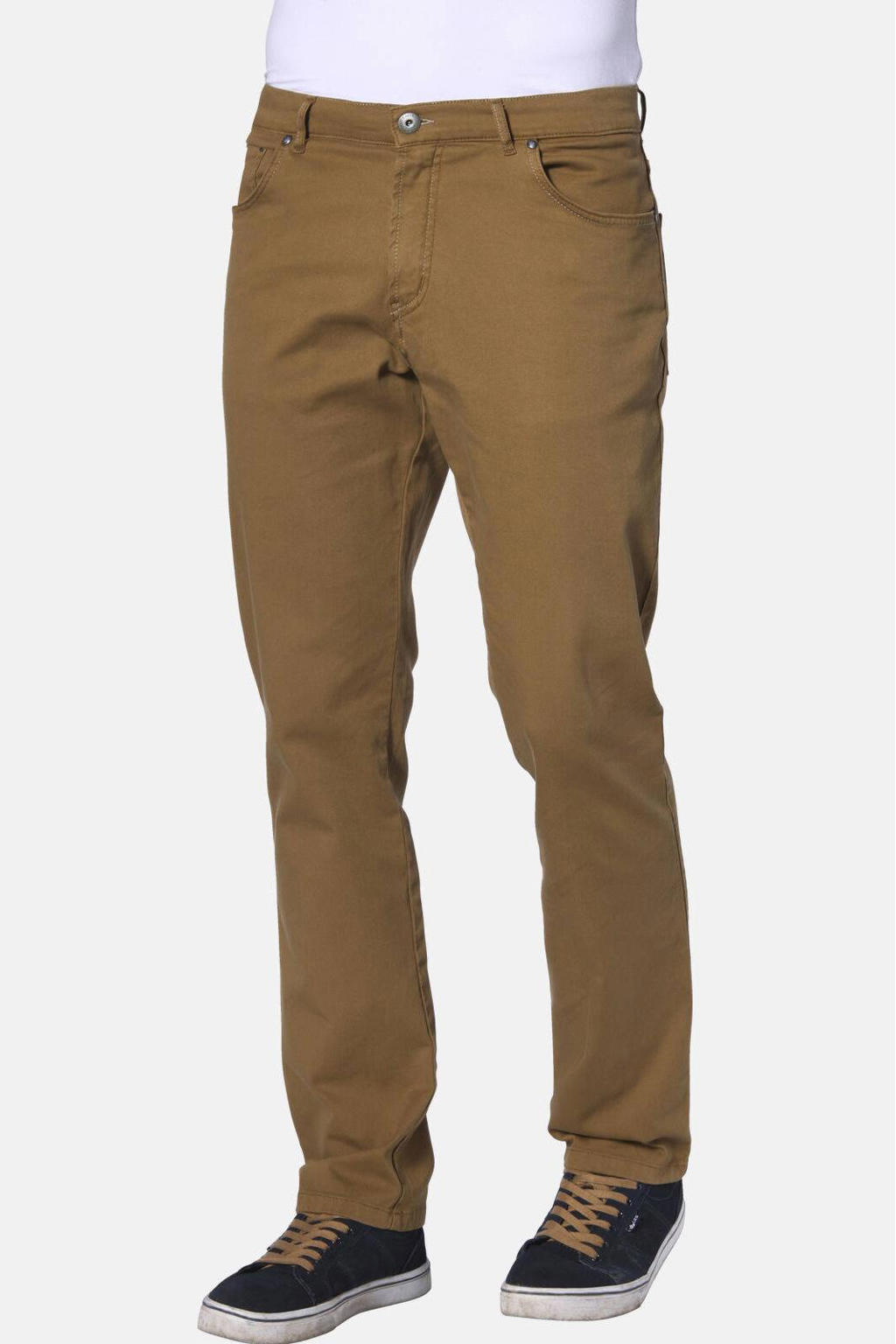 Jan Vanderstorm +FIT Collectie low waist loose fit broek TARJE Plus Size bruin