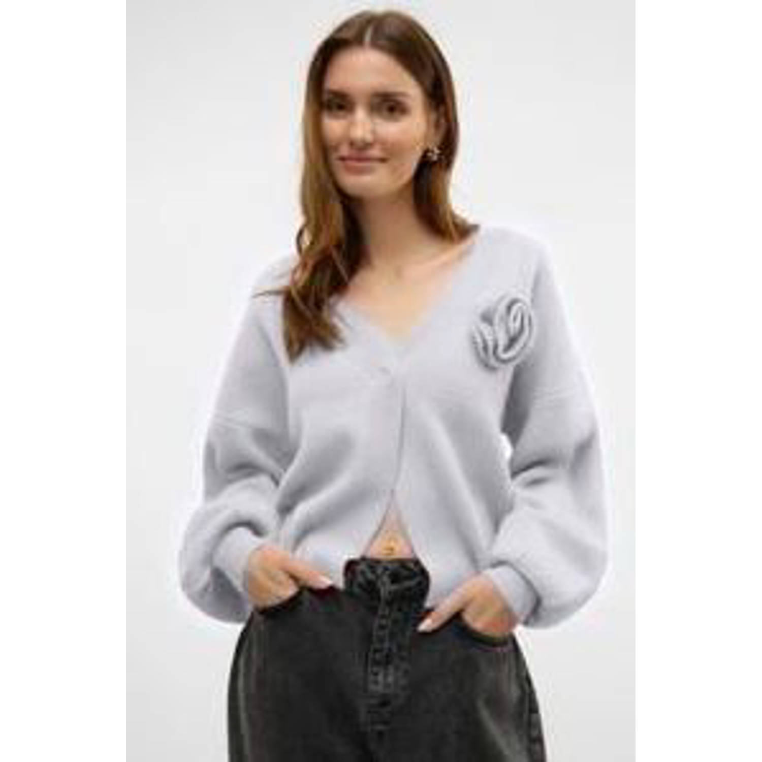 VERO MODA vest VMCARRIE lichtgrijs