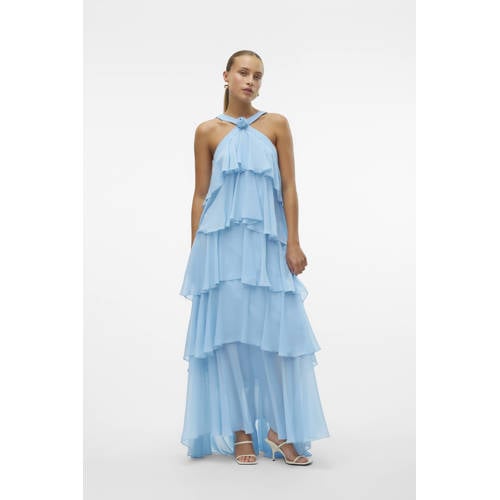 VERO MODA halter maxi jurk VMFELICIA lichtblauw afbeelding
