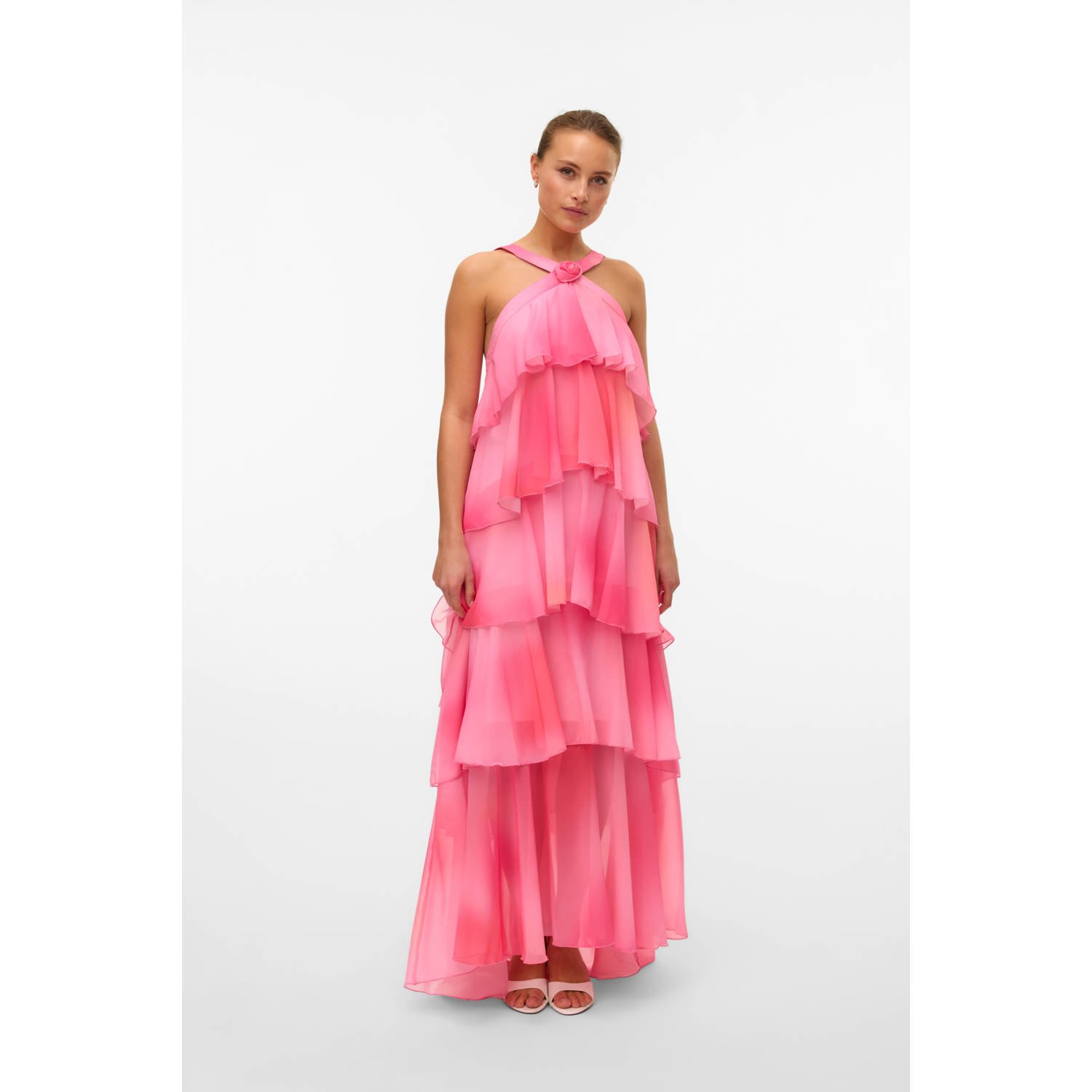 VERO MODA halter maxi jurk VMFELICIA roze