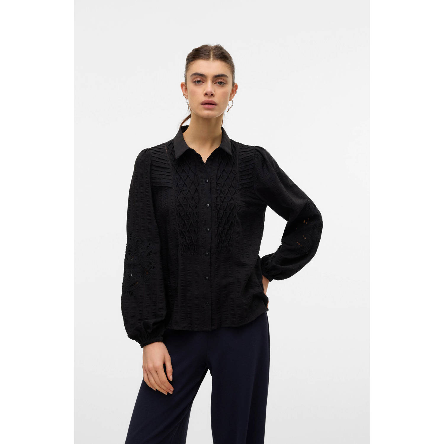 VERO MODA blouse VMBEATE zwart