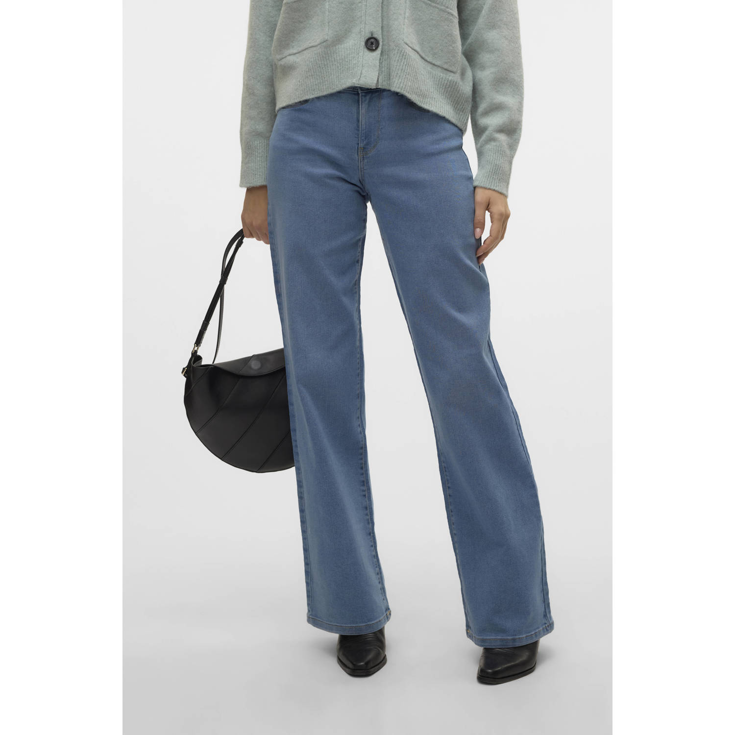 VERO MODA wide leg jeans VMELLY medium blue denim