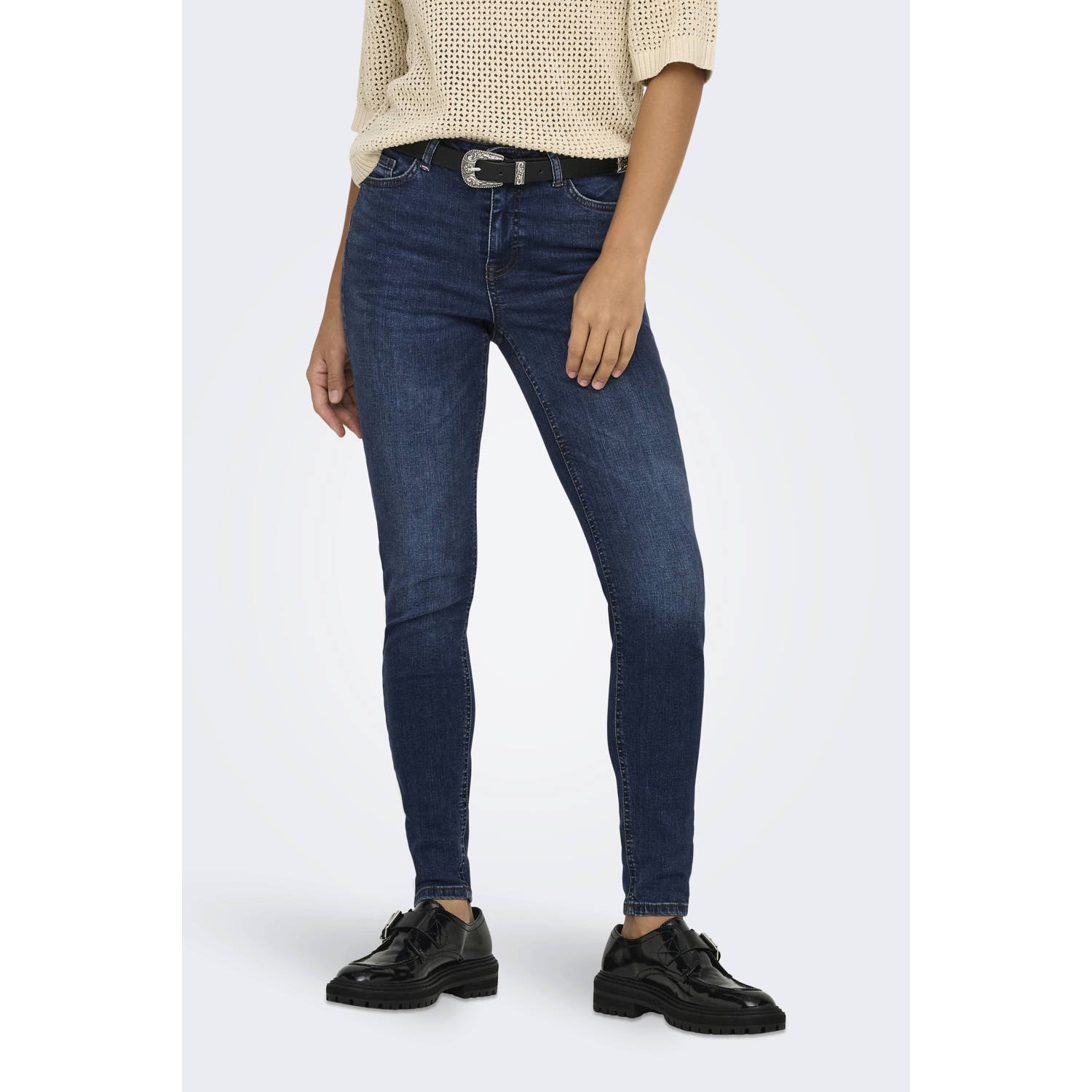 JDY Skinny fit jeans FINA MW SKINNY ANK JNS DB NOOS DNM