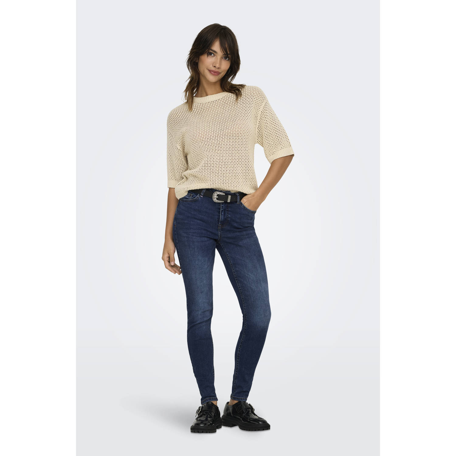 JDY regular skinny jeans dark blue denim