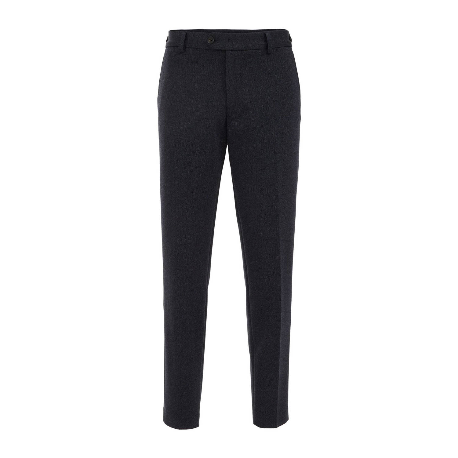 WE Fashion gemêleerde slim fit pantalon Hiram heavy blue