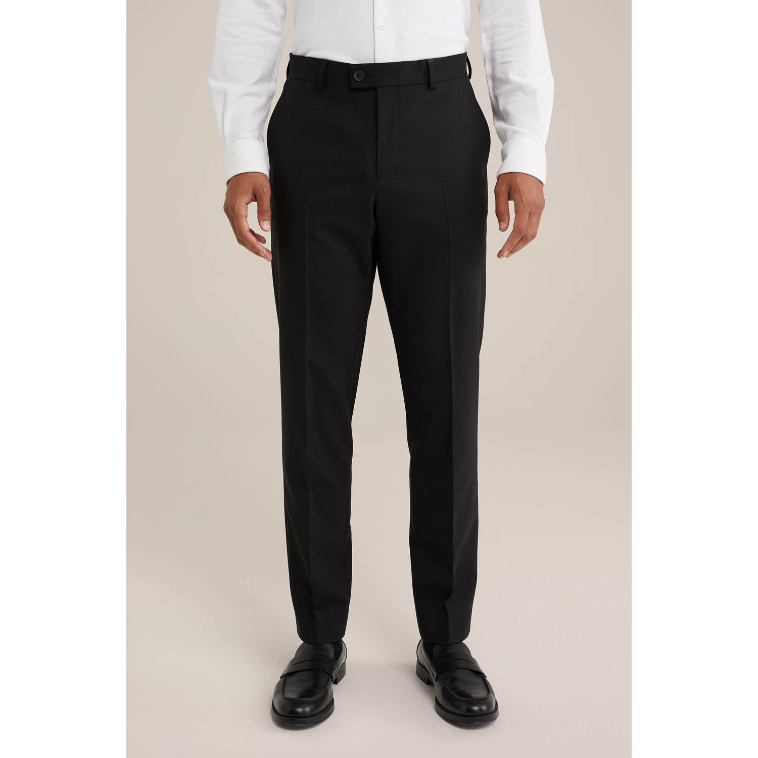 WE Fashion slim pantalon zwart