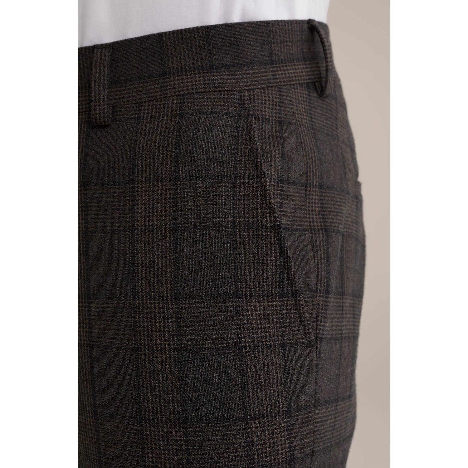 WE Fashion slim pantalon bruin