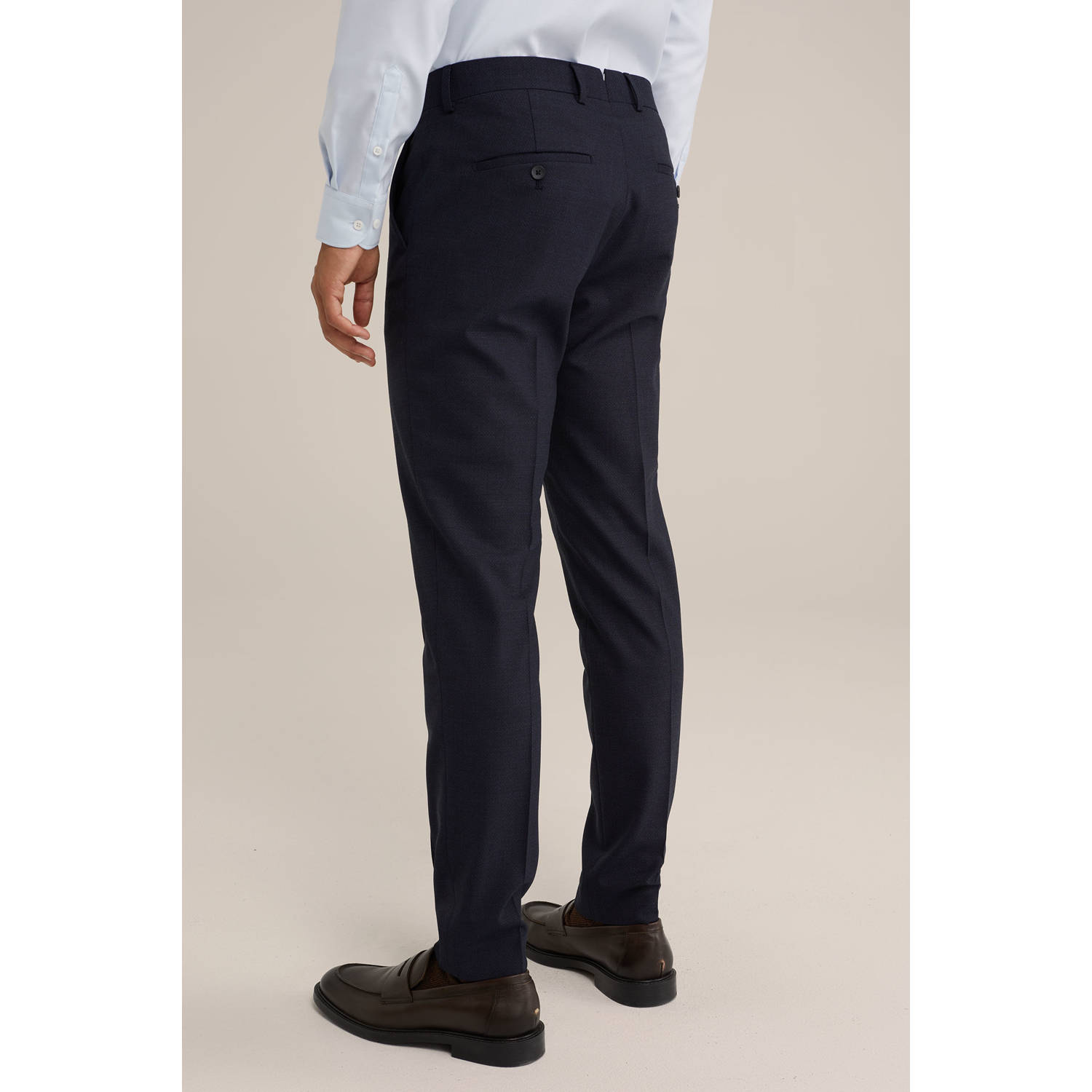 WE Fashion slim pantalon donkerblauw