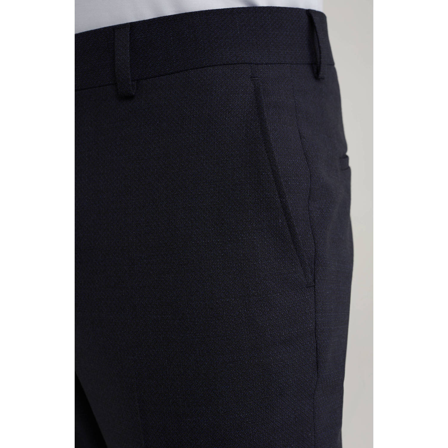 WE Fashion slim pantalon donkerblauw