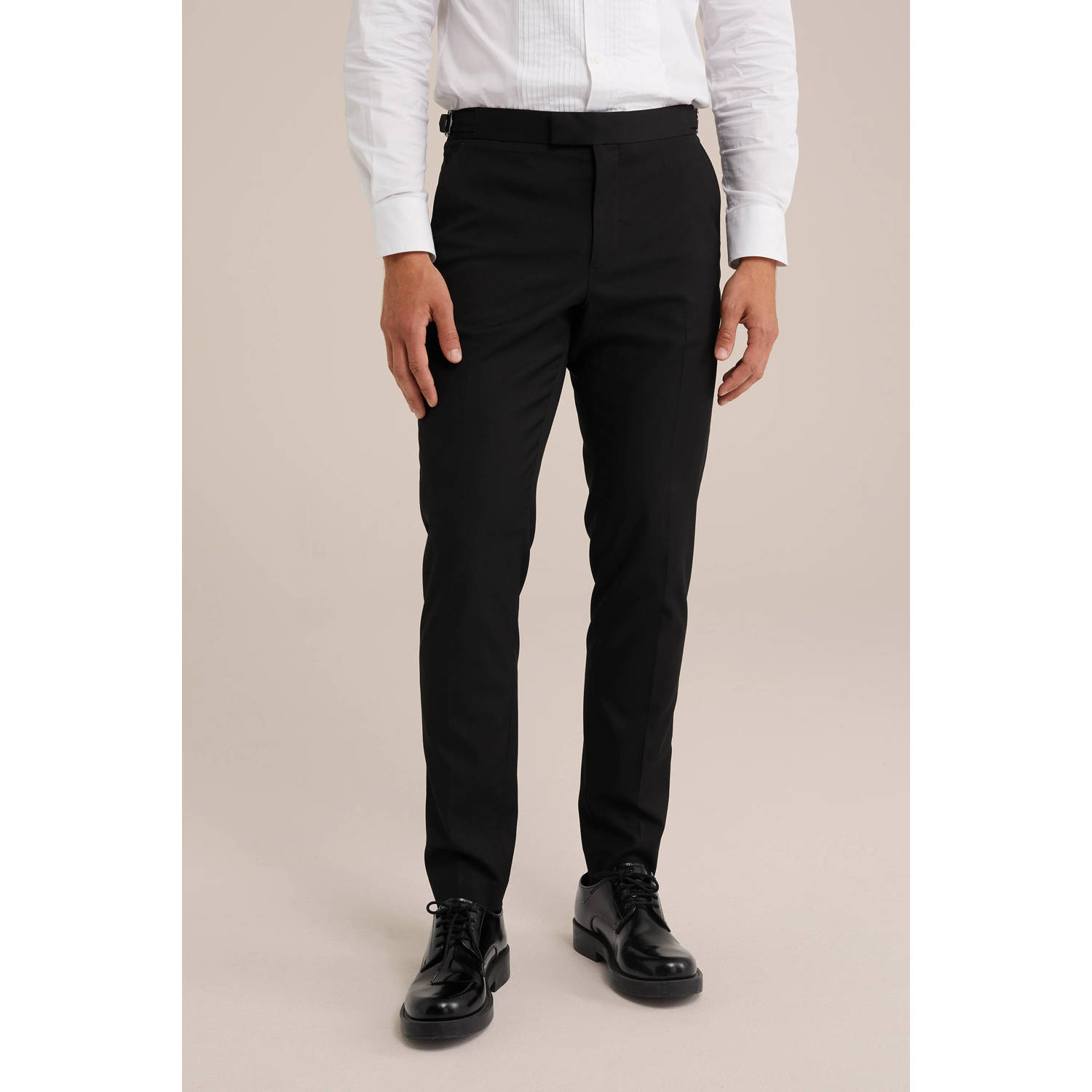 WE Fashion slim pantalon zwart