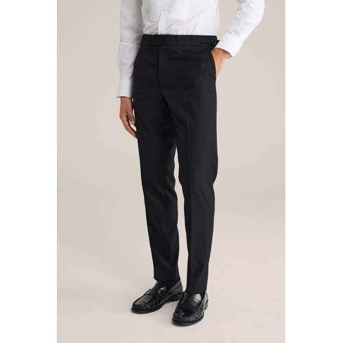 WE Fashion slim pantalon zwart afbeelding