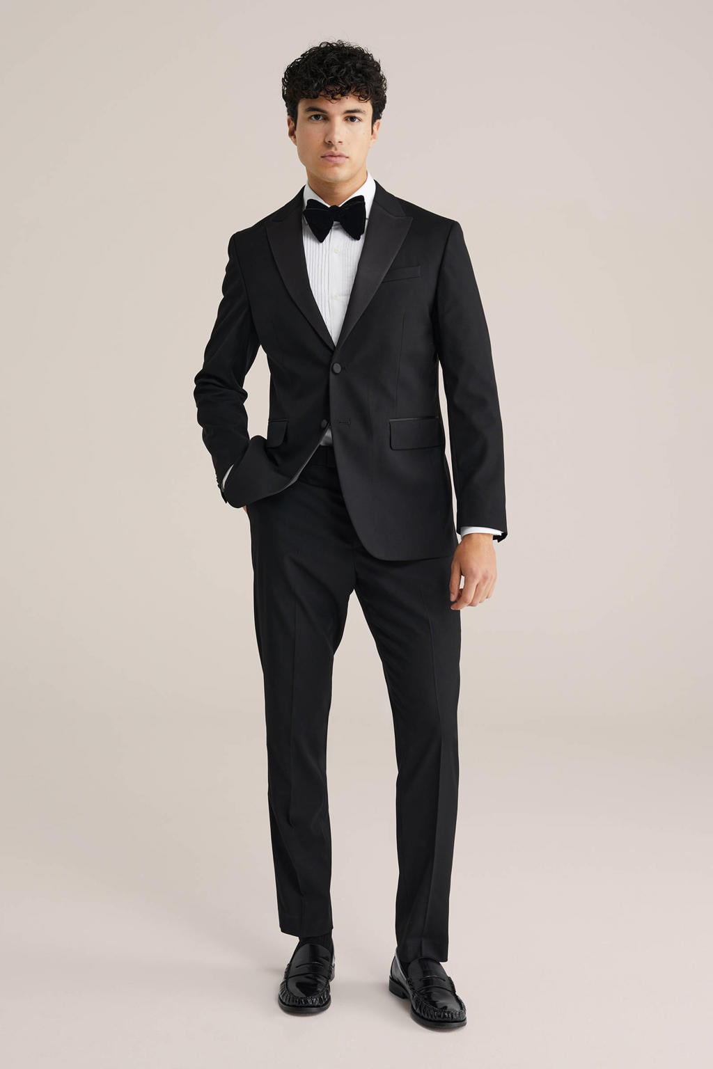 WE Fashion slim pantalon zwart