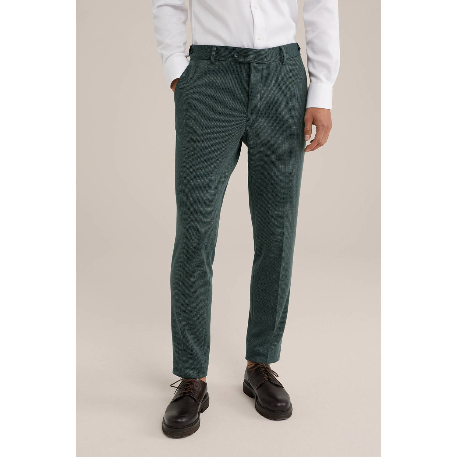WE Fashion slim pantalon groen