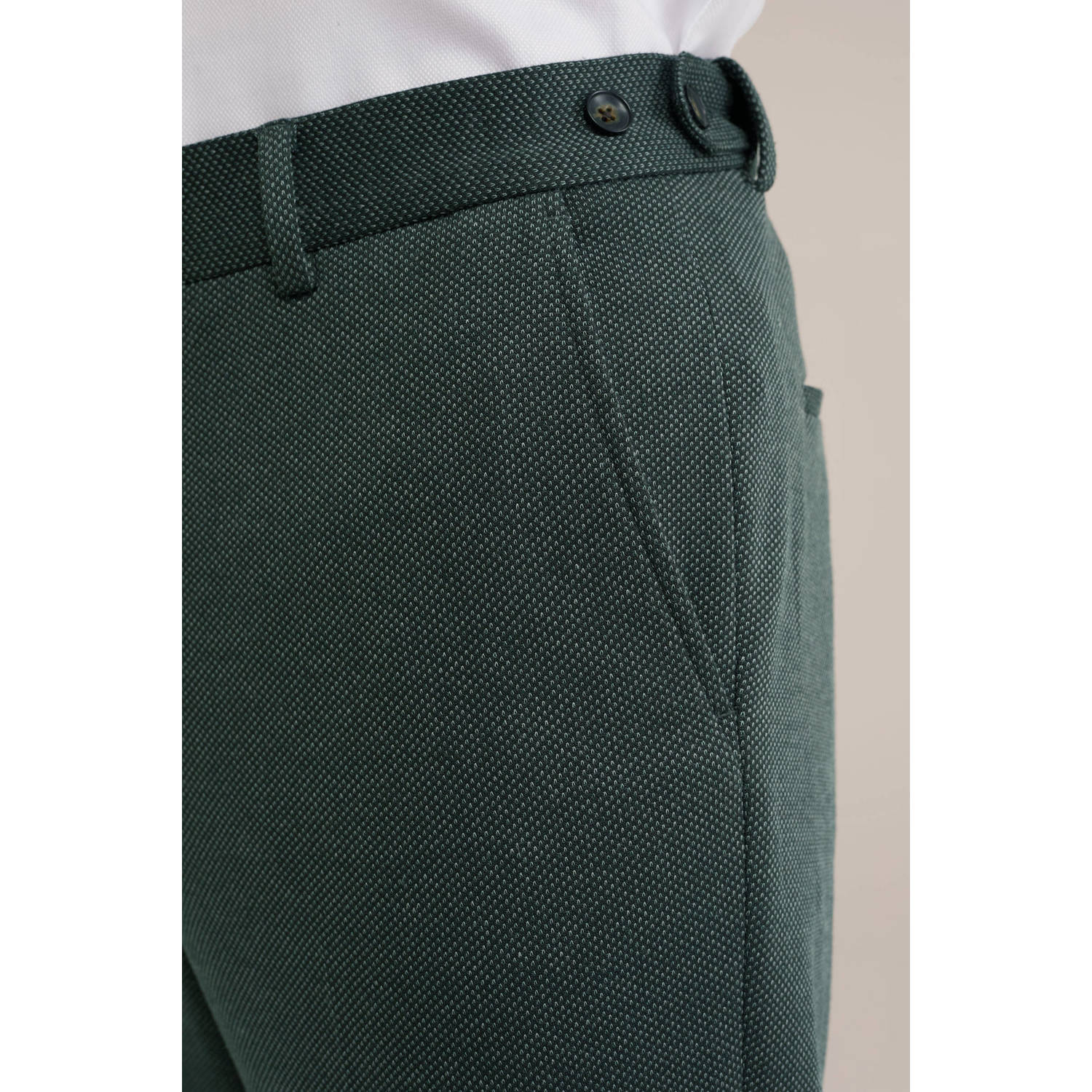 WE Fashion slim pantalon groen