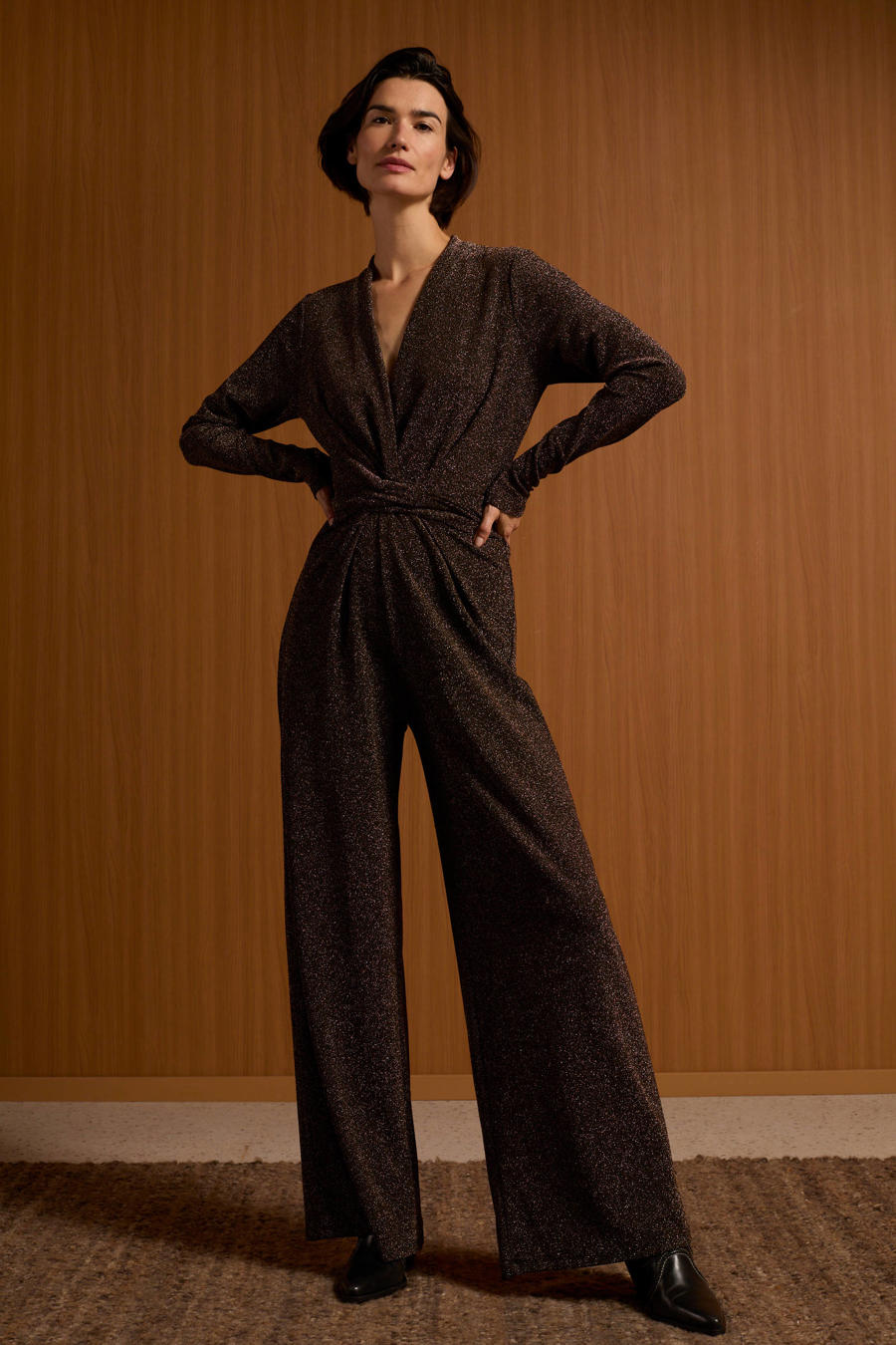 AIEOE Jumpsuits voor dames, clubwear, rits, glanzend, catsuit, kostuum