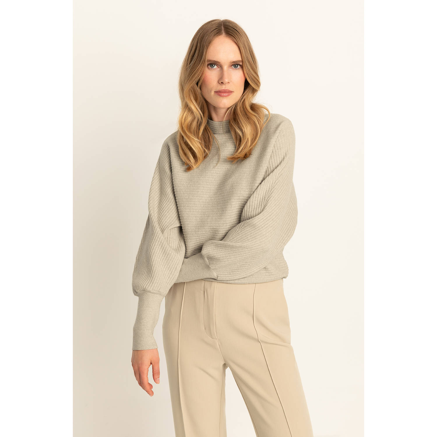Expresso gebreide trui beige