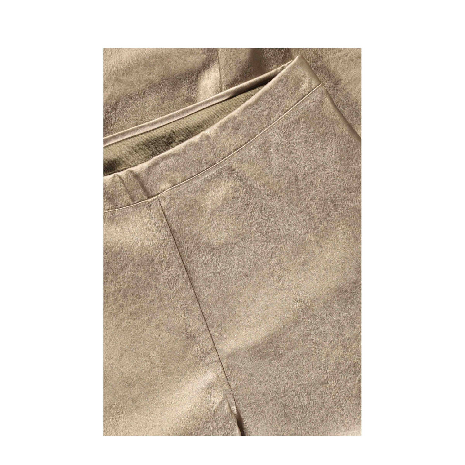 Expresso imitatieleren slim fit broek goud
