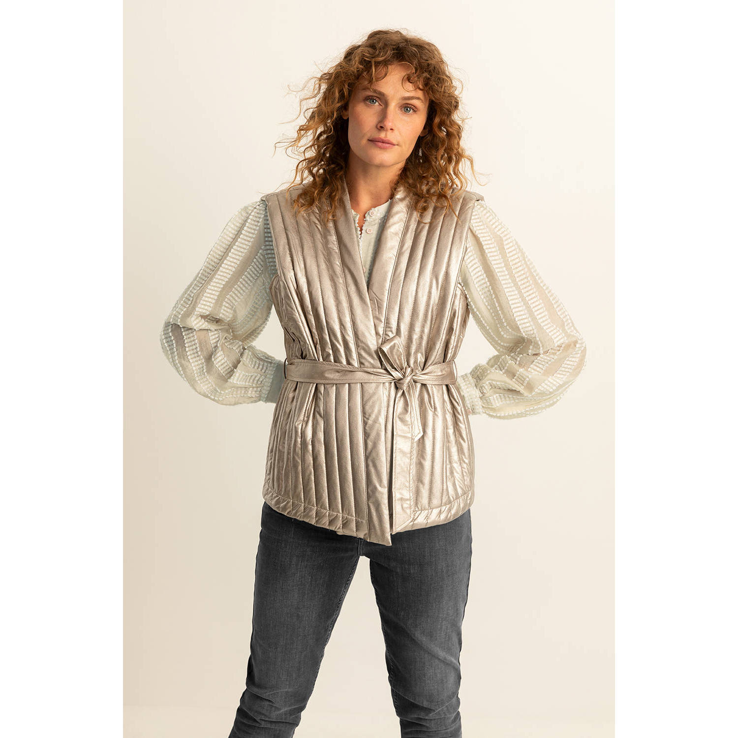 Expresso coated gilet champagne