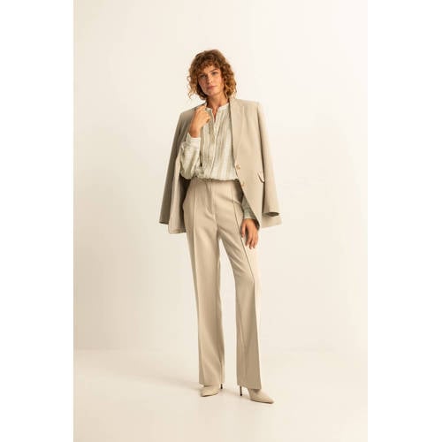 Expresso high waist flared pantalon beige afbeelding