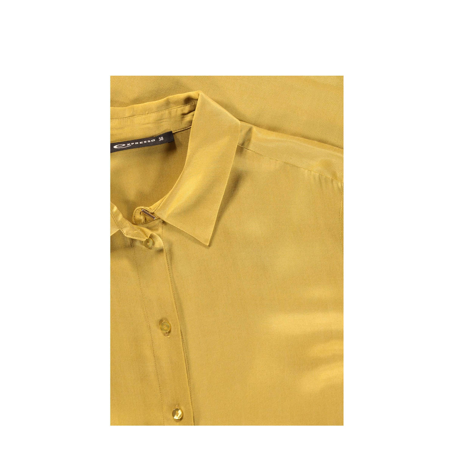Expresso blouse met zijdeglans oker