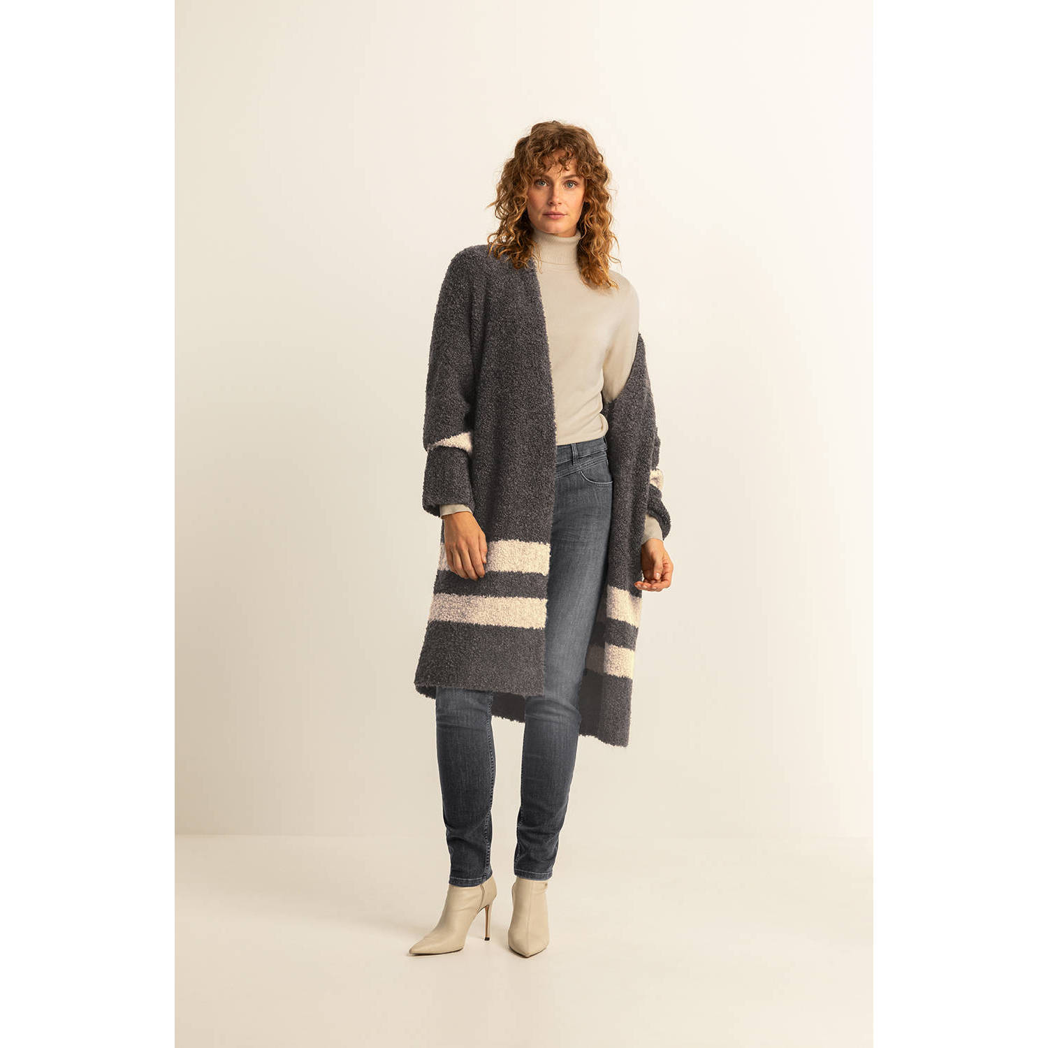 Expresso gebreid vest grijs
