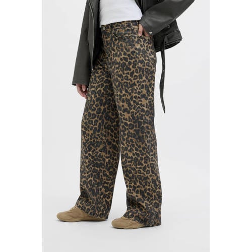 JJXX high waist wide leg jeans met panterprint afbeelding