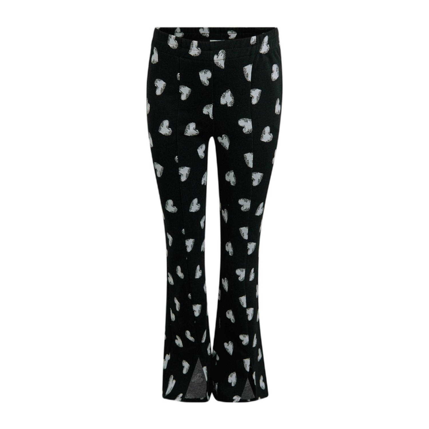 Shoeby broek met hartjes zwart wit