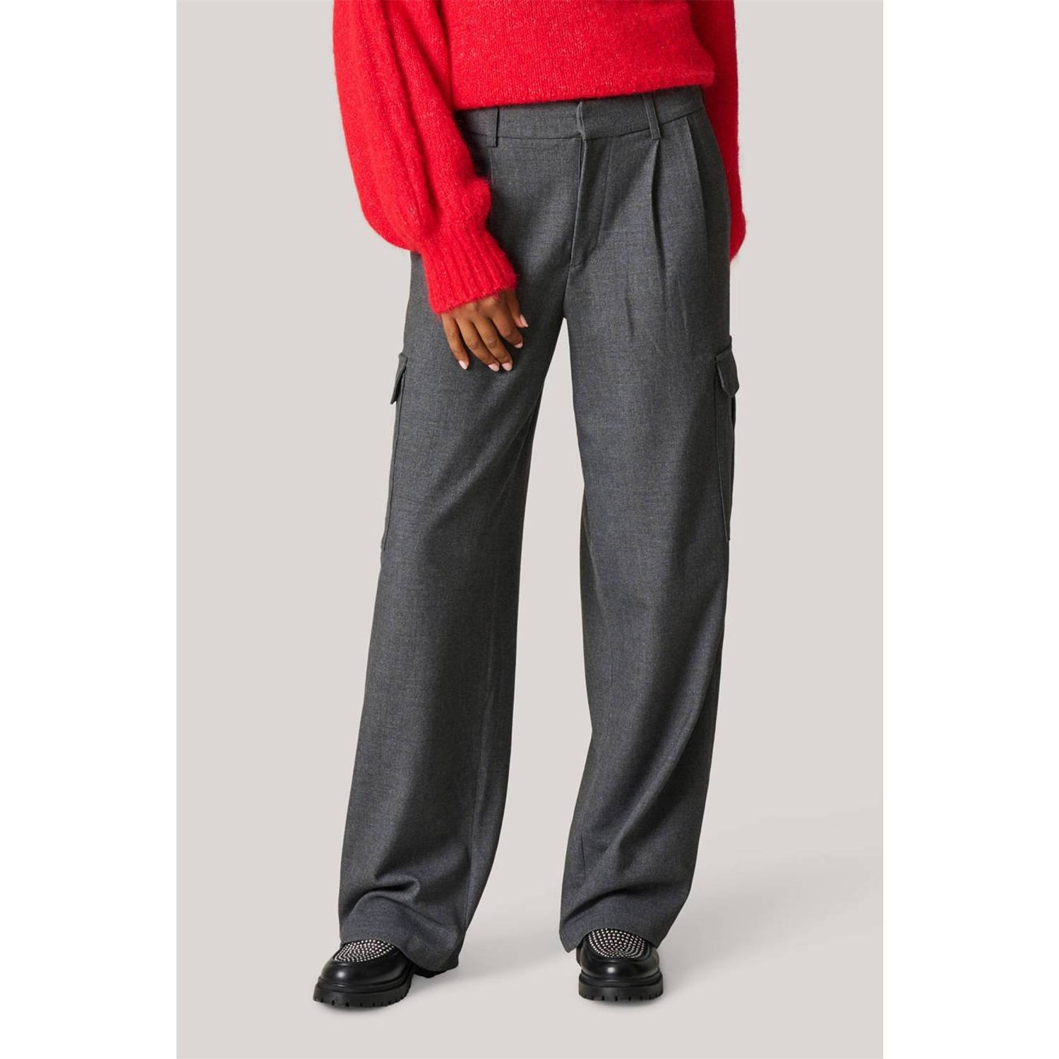 Shoeby relaxed broek grijs