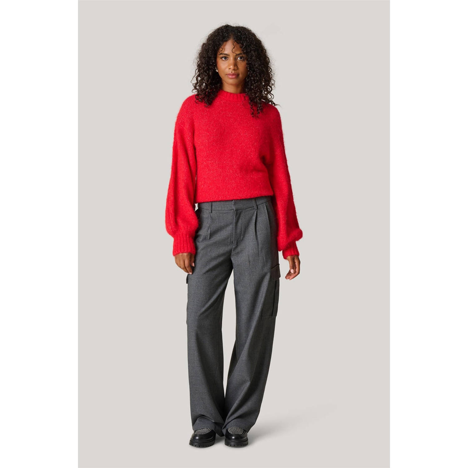Shoeby relaxed broek grijs