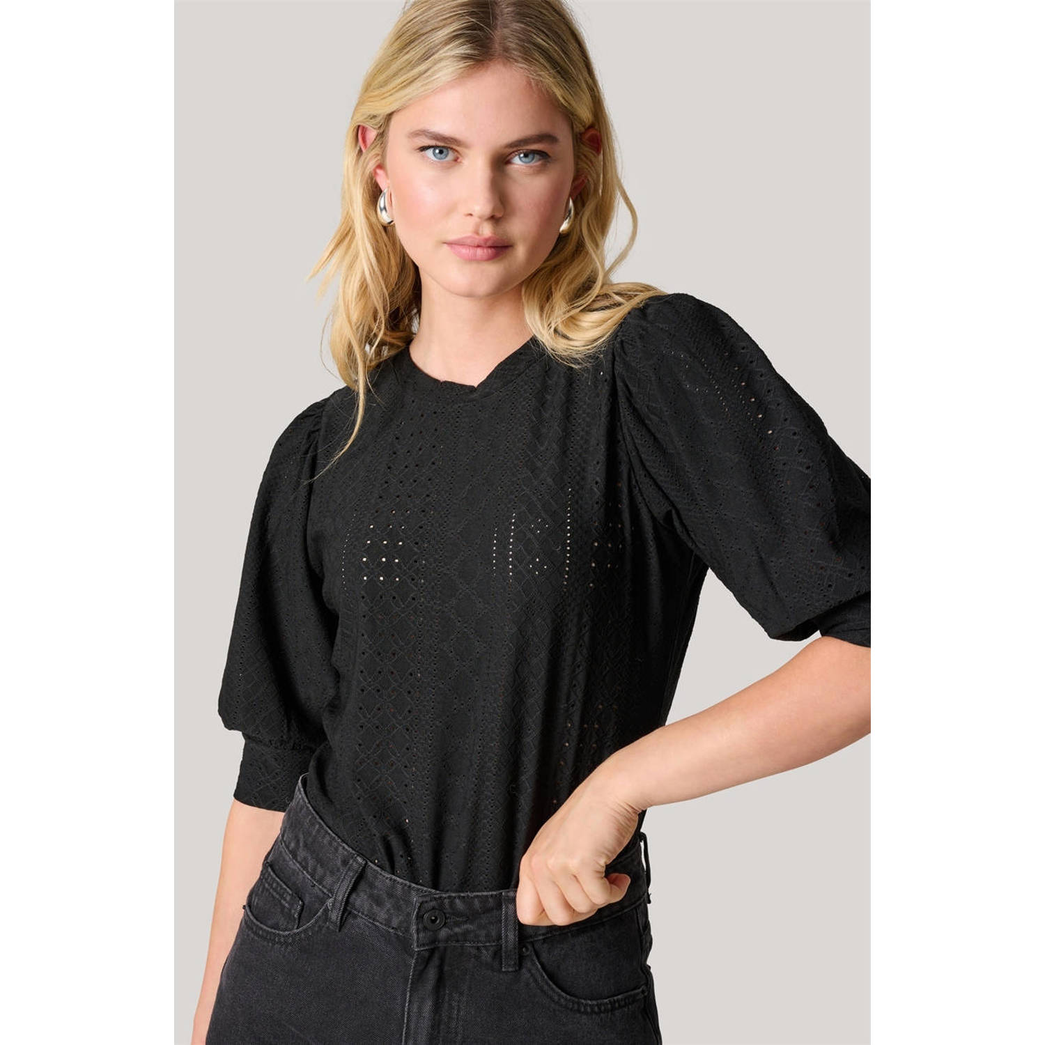 Shoeby gehaakte top zwart