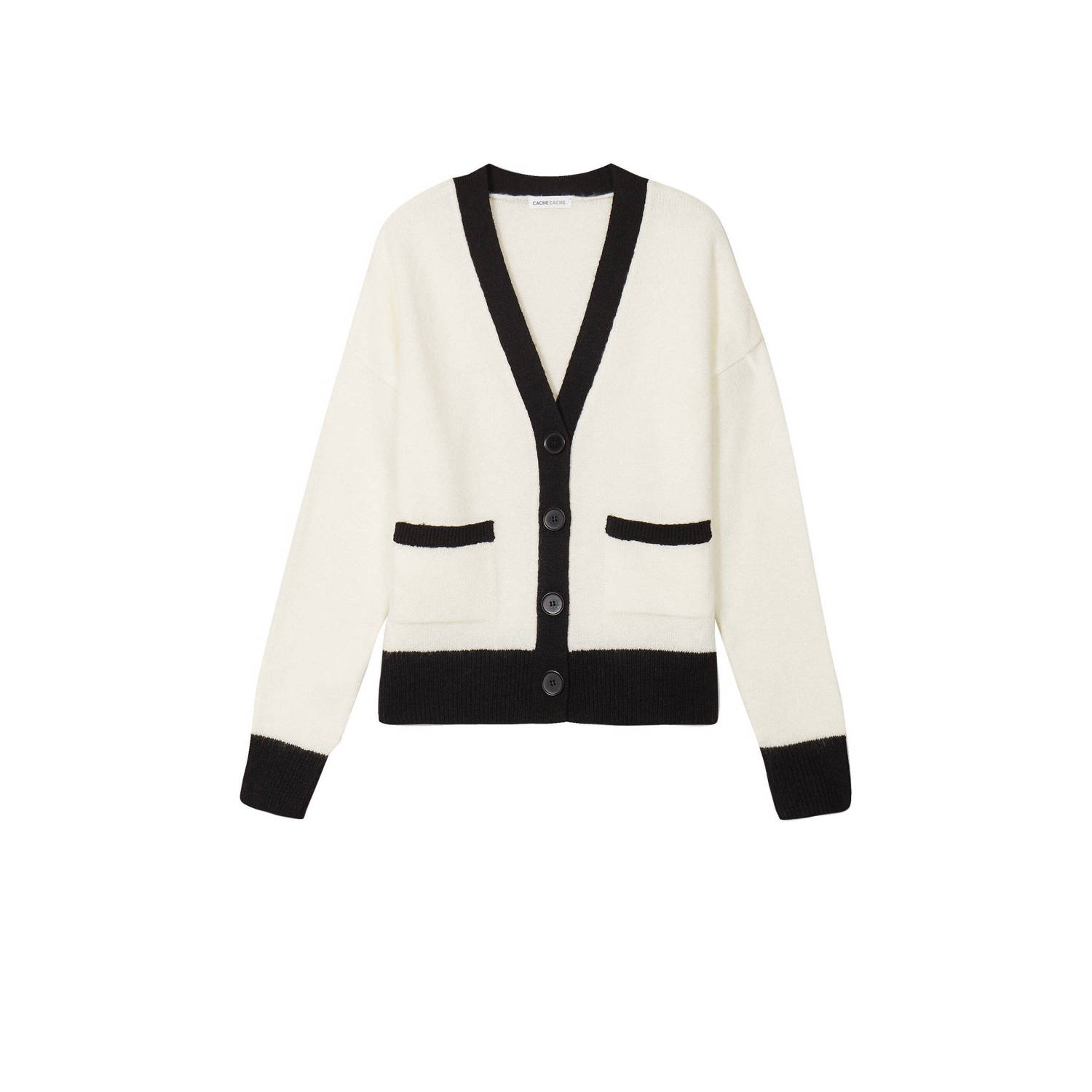 Cache vest ecru zwart