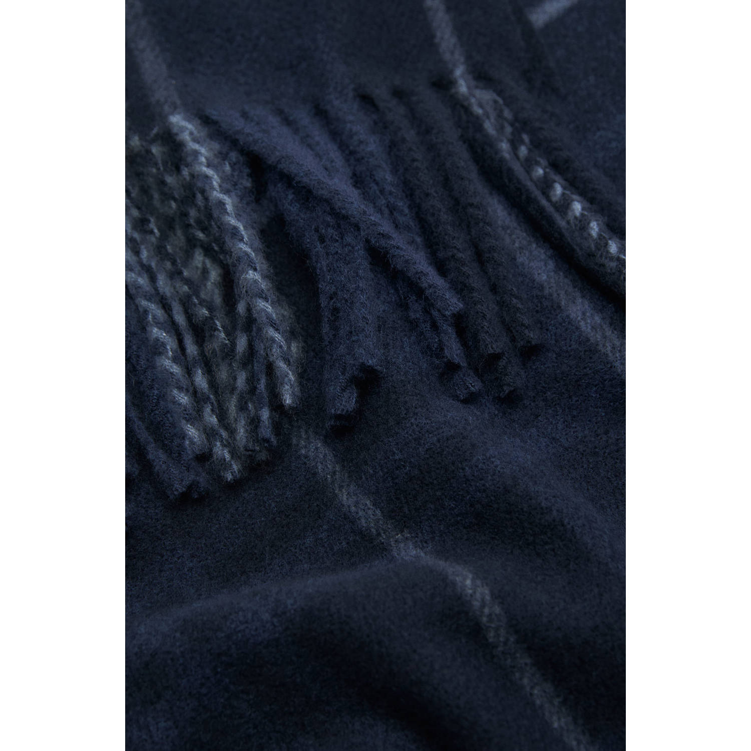 Mango Man geruite sjaal donkerblauw