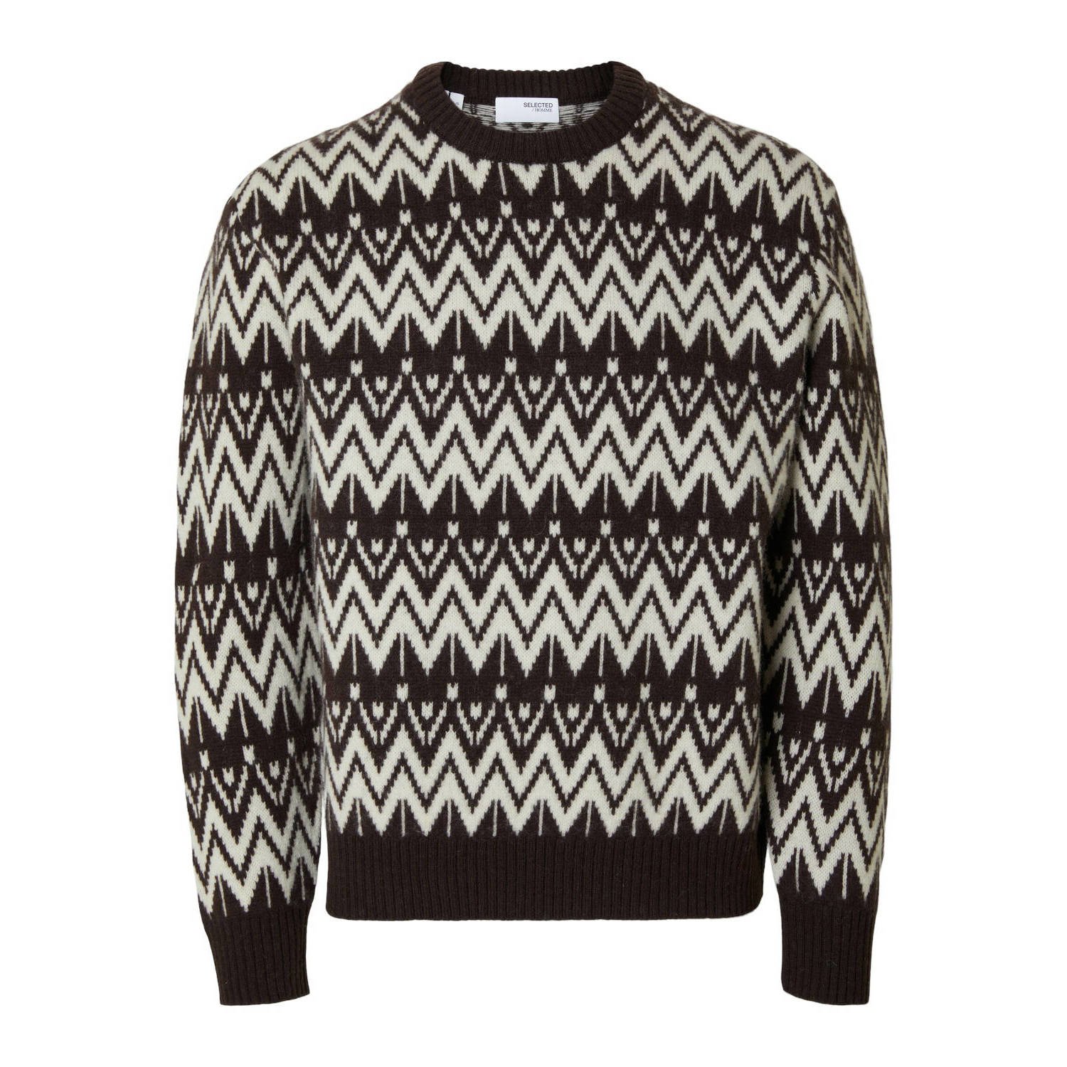 Selected Homme Gebreide pullover met ribboorden model 'PINE'