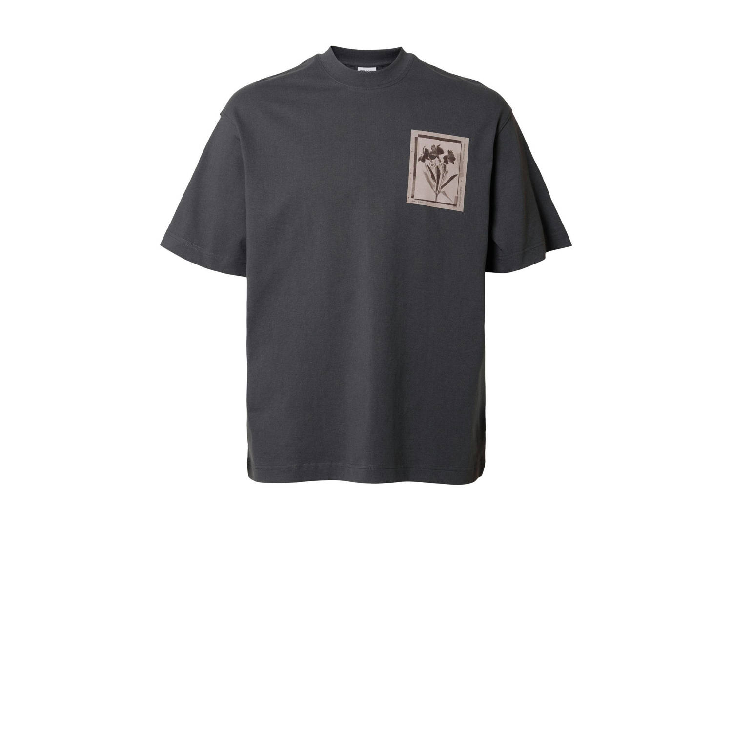SELECTED HOMME T-shirt met printopdruk grijs