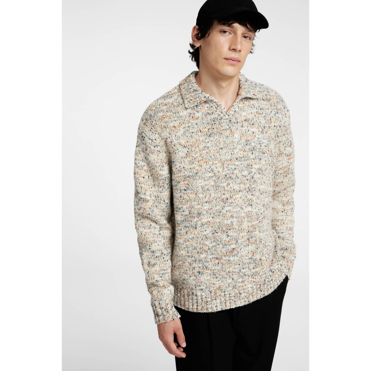 SELECTED HOMME wol gebreide trui ecru