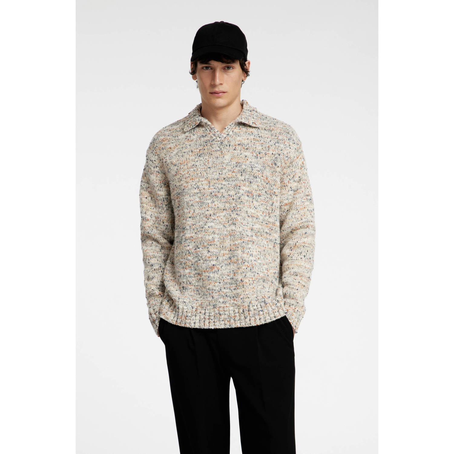 SELECTED HOMME wol gebreide trui ecru