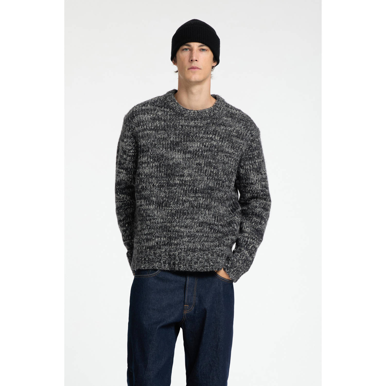 Selected Homme Gebreide pullover met ronde hals model 'PEPPER'