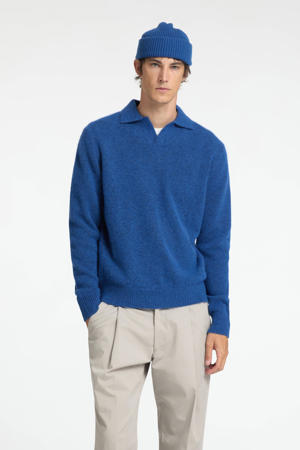 wol gebreide trui SLHRAI blauw
