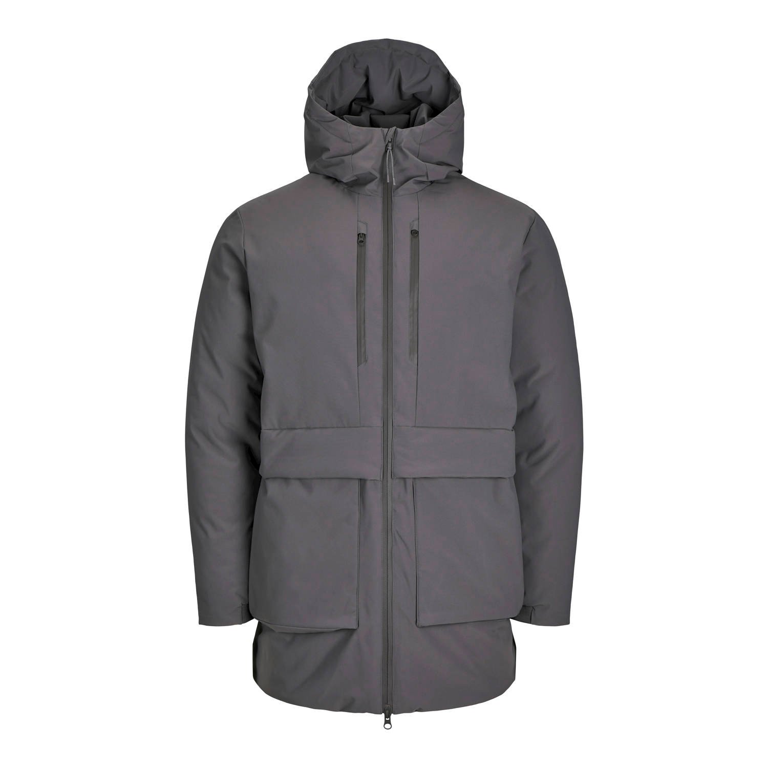JACK & JONES PLUS SIZE gewatteerde jas JCOCHARLIE Plus Size grijs