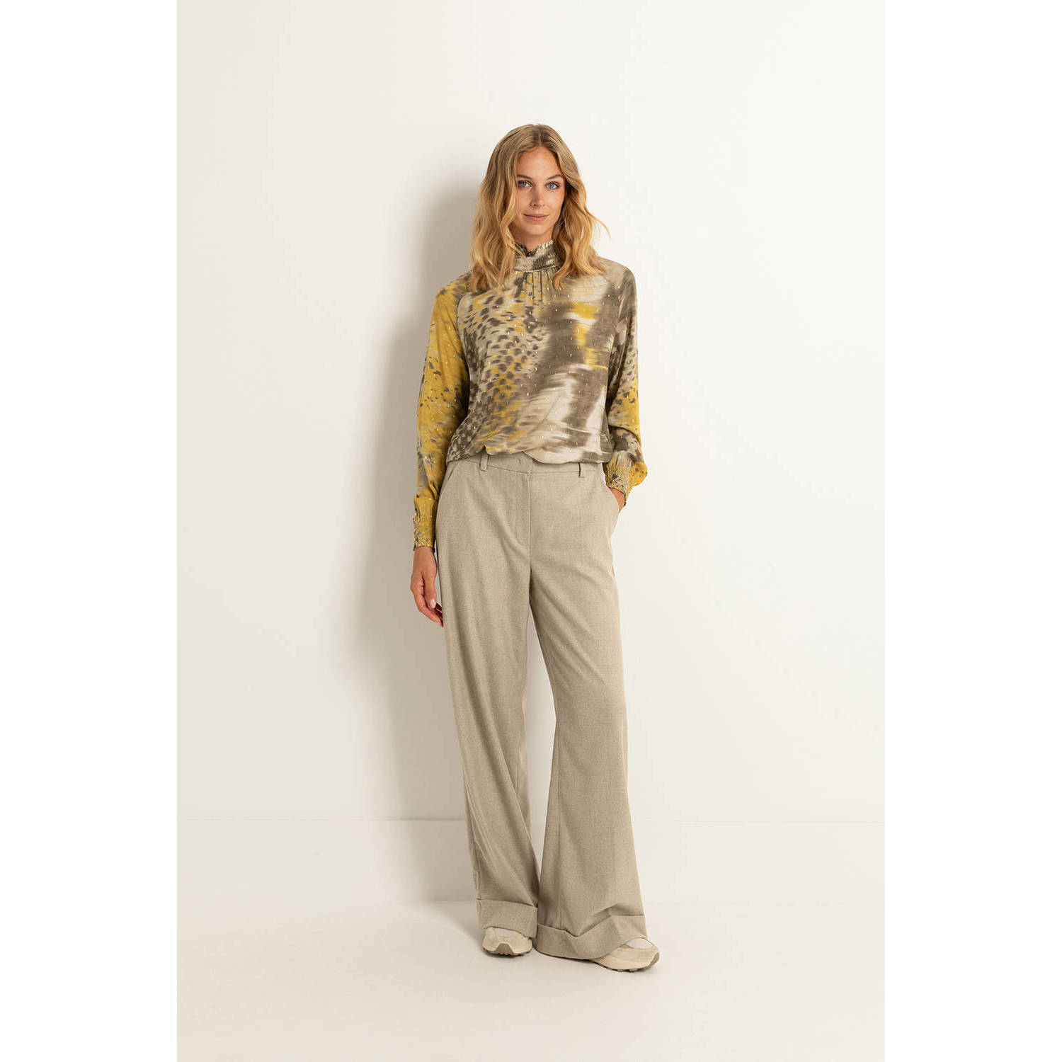 Claudia Sträter straight fit pantalon beige
