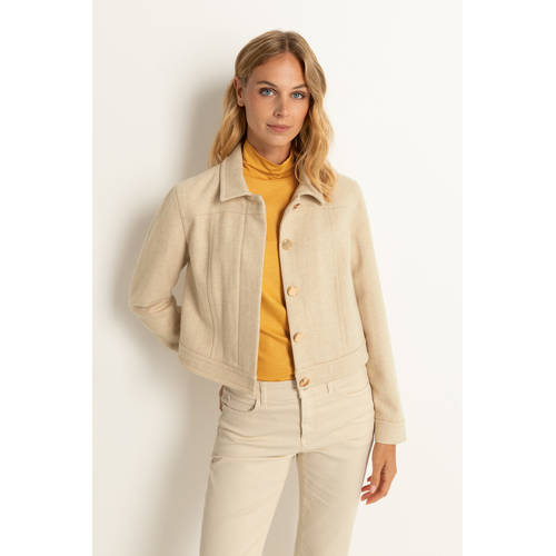 Claudia Sträter jasje met wol beige afbeelding
