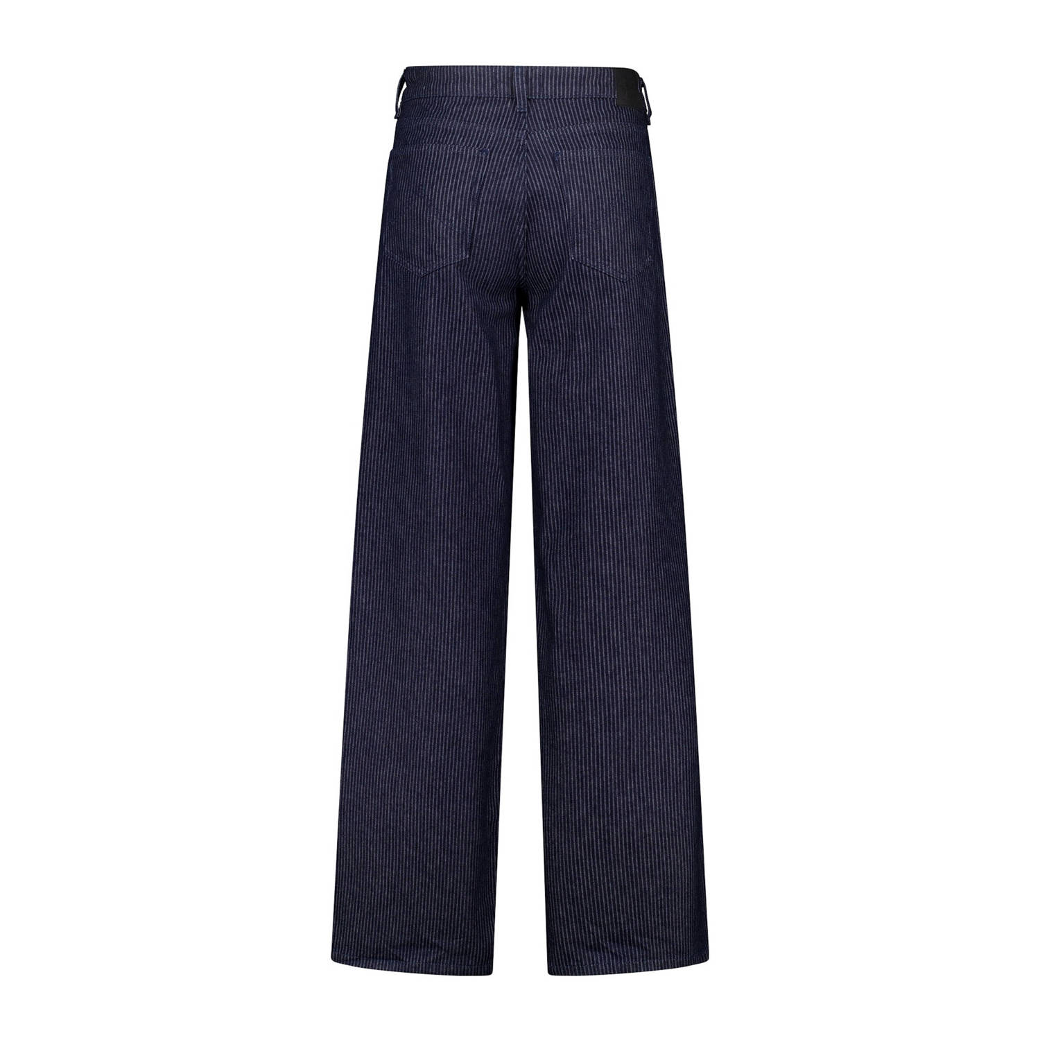 America Today wide leg jeans met krijtstreep dark blue denim