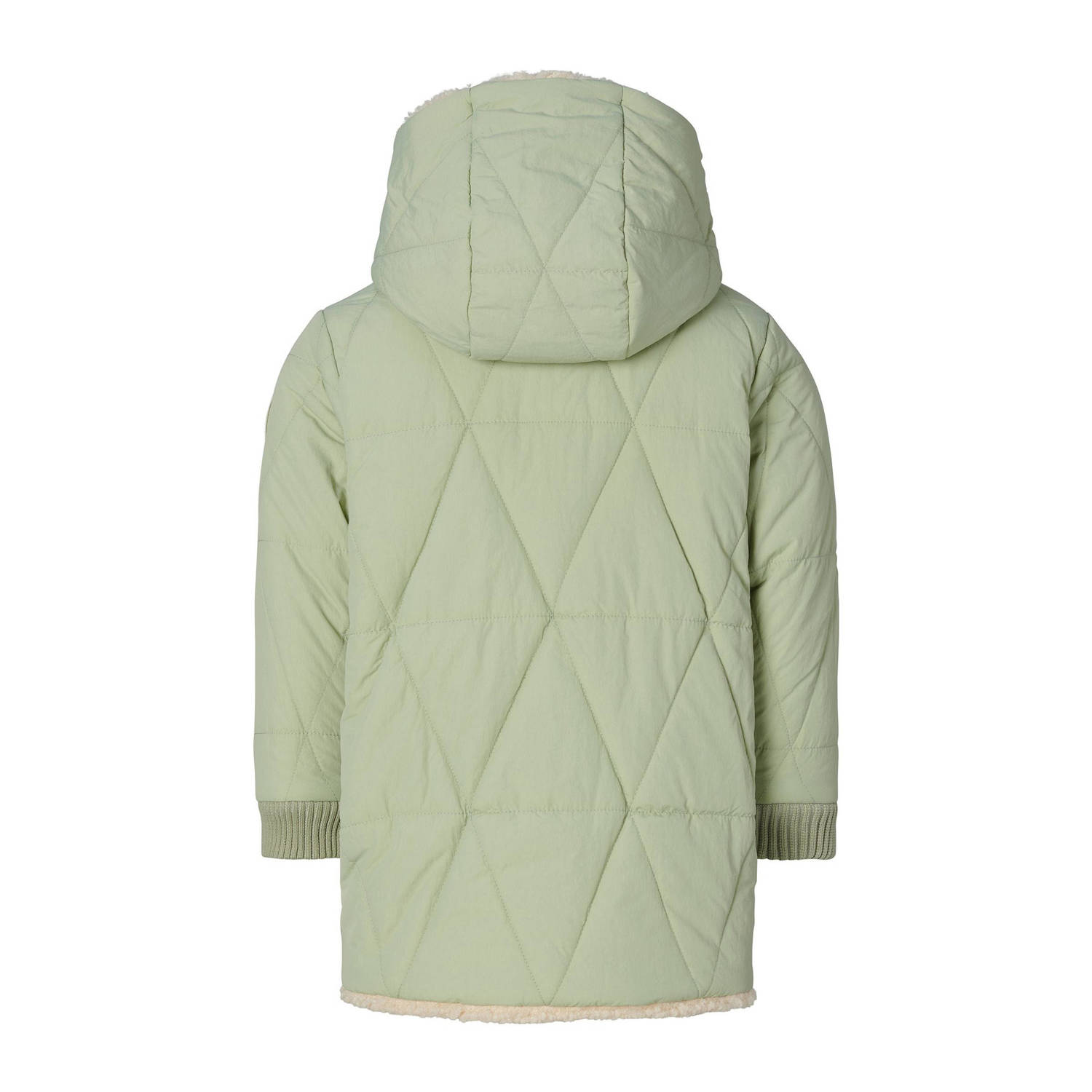 Noppies kids reversible teddy winterjas Jinbi groen beige