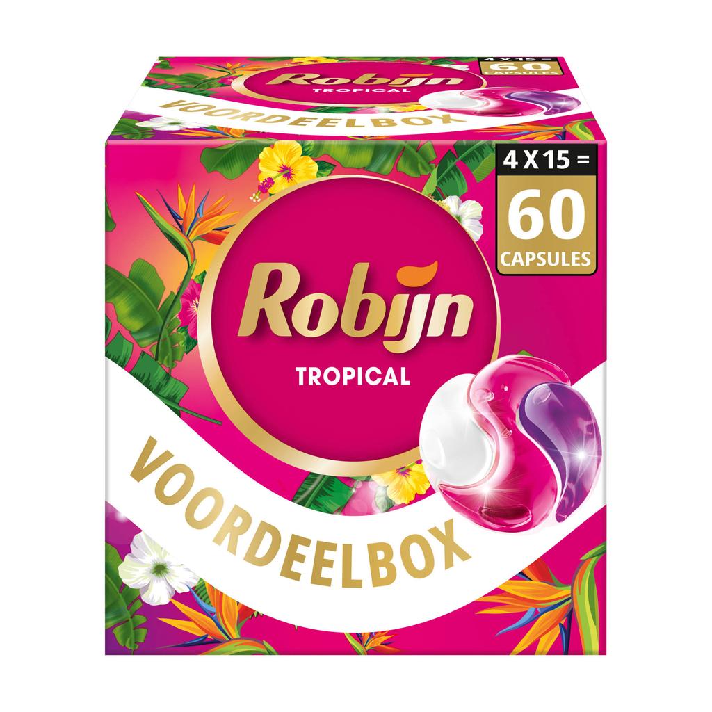 Robijn Collections 3-in-1 wascapsules Color Tropical - 4 x 15 wasbeurten - 60 wasbeurten