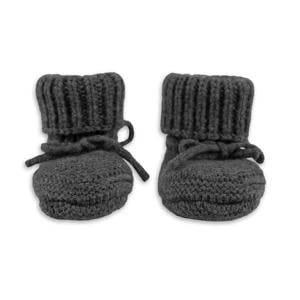 wollen baby  slofjes antraciet