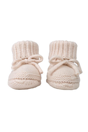 wollen baby slofjes ecru