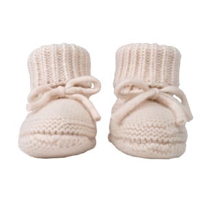 wollen baby slofjes ecru