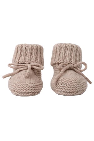 wollen baby slofjes beige
