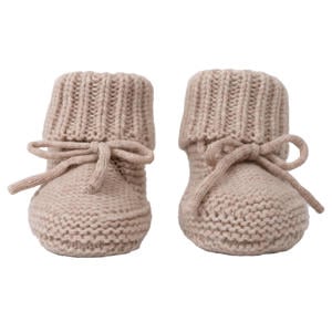 wollen baby slofjes beige