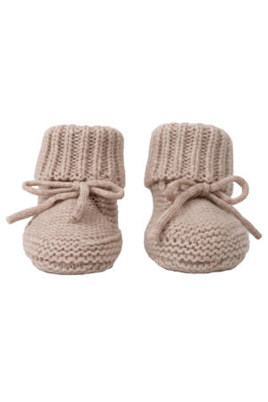 wollen baby slofjes beige